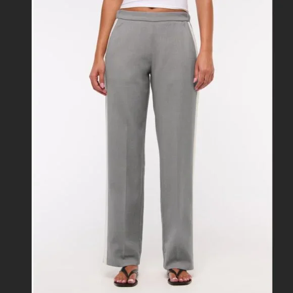 NWT ABERCROMBIE GREY SIDE STRIPE PULL-ON PANTS--WOMEN'S XS - Picture 3 of 10